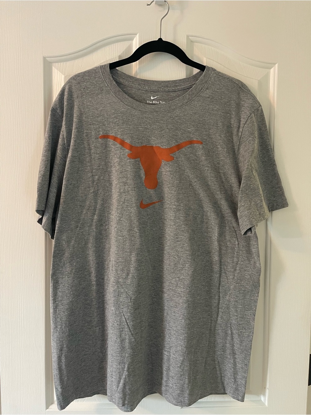 Nike Gray Short-Sleeve Tee with Burnt Orange Longhorn Logo